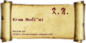 Kram Noémi névjegykártya